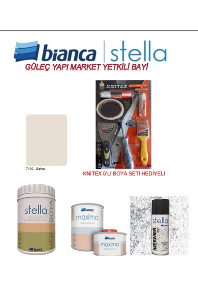 Bianca Stella Set "mutfak - Tuvalet Banyo - Fayans - Mobilya" Boyamak Için Knitex Boyama Seti Ile Birlikte ürün görseli 1