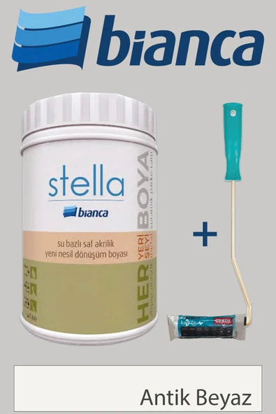 Bianca Stella Su Bazlı Saf Akrilik (1Lt Boya + Dekor Kadife Rulo) ürün görseli 1