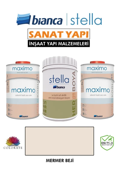 Bianca Stella 10-12 M2 Boyama Seti ( 1Lt Boya+ 1Lt Maximo Parlak ) ürün görseli 1