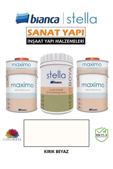 Bianca Stella 10-12 M2 Boyama Seti ( 1Lt Boya+ 1Lt Maximo Parlak ) ürün görseli 1