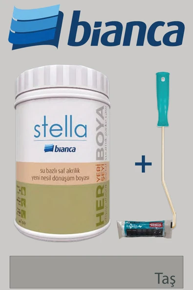 Bianca Stella Su Bazlı Saf Akrilik (1Lt Boya + Dekor Kadife Rulo) ürün görseli 1