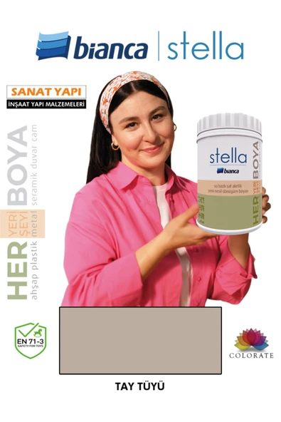 Bianca Stella Boya Yeni Nesil Yaşam Boyası Dolap-Fayans-Cam-Plastik-Ahşap ürün görseli 1