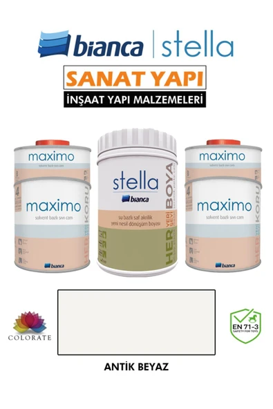 Bianca Stella 10-12 M2 Boyama Seti ( 1Lt Boya+ 1Lt Maximo Parlak ) ürün görseli 1