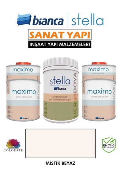 Bianca Stella 10-12 M2 Boyama Seti ( 1Lt Boya+ 1Lt Maximo Parlak ) ürün görseli 1