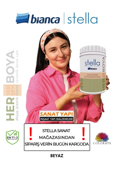 BIANCA STELLA Stella Su Bazlı Akrilik Boya Beyaz 500ml ürün görseli 1