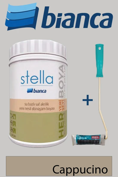 Bianca Stella Su Bazlı Saf Akrilik (1Lt Boya + Dekor Kadife Rulo) ürün görseli 1