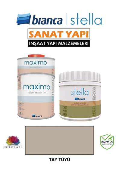Bianca Stella 4-6 M2 Boyama Seti ( 500Ml Boya+ 500Ml Maximo Parlak ) ürün görseli 1