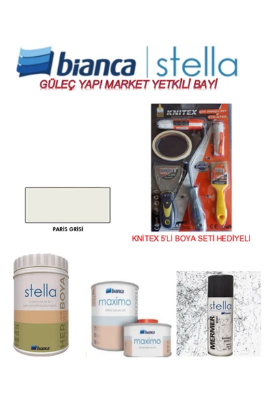 Bianca Stella Set "mutfak - Tuvalet Banyo - Fayans - Mobilya" Boyamak Için Knitex Boyama Seti Ile Birlikte ürün görseli 1