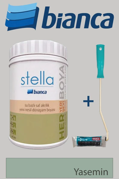 Bianca Stella Su Bazlı Saf Akrilik (1Lt Boya + Dekor Kadife Rulo) ürün görseli 1