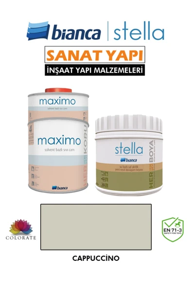 Bianca Stella 4-6 M2 Boyama Seti ( 500Ml Boya+ 500Ml Maximo Parlak ) ürün görseli 1