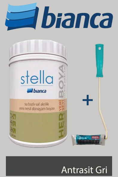 Bianca Stella Su Bazlı Saf Akrilik (1Lt Boya + Dekor Kadife Rulo) ürün görseli 1