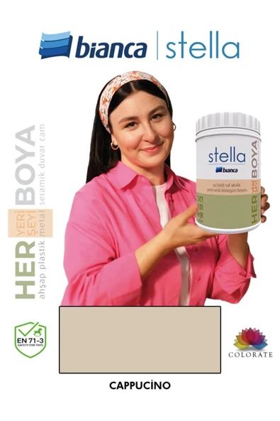 Bianca Stella Boya Yeni Nesil Yaşam Boyası Dolap-fayans-cam-plastik-ahşap 500ml ürün görseli 1