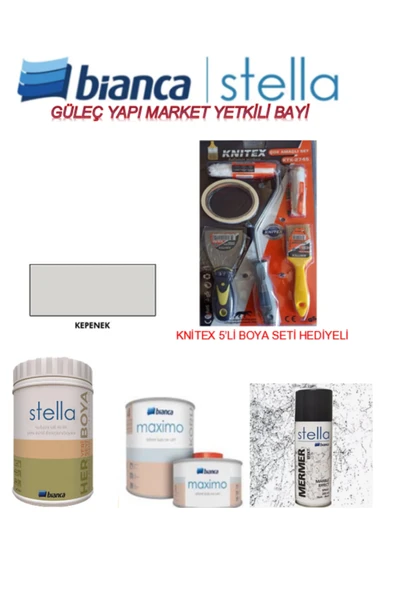 Bianca Stella Set "mutfak - Tuvalet Banyo - Fayans - Mobilya" Boyamak Için, Knitex Boyama Seti Ile Birlikte ürün görseli 1
