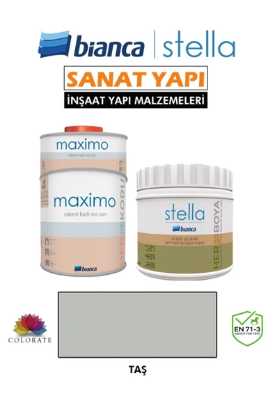 Bianca Stella 4-6 M2 Boyama Seti ( 500Ml Boya+ 500Ml Maximo Parlak ) ürün görseli 1