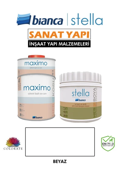 Bianca Stella 4-6 M2 Boyama Seti ( 500Ml Boya+ 500Ml Maximo Parlak ) ürün görseli 1