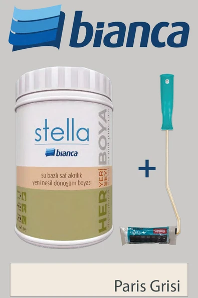 Bianca Stella Su Bazlı Saf Akrilik (1Lt Boya + Dekor Kadife Rulo) ürün görseli 1