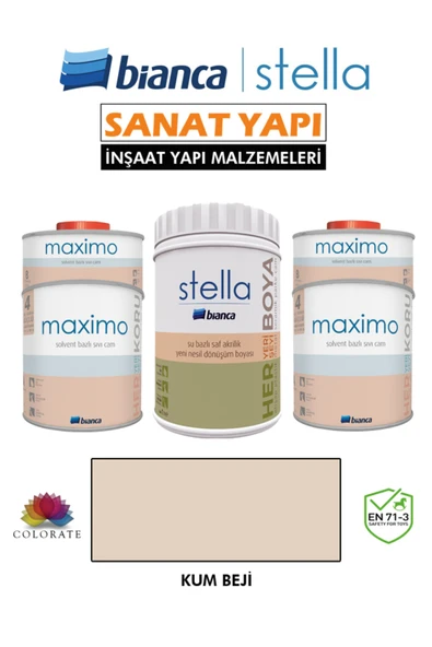 Bianca Stella 10-12 M2 Boyama Seti ( 1Lt Boya+ 1Lt Maximo Parlak ) ürün görseli 1