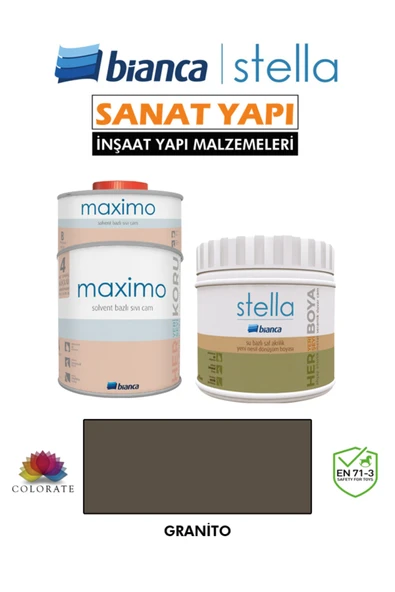 Bianca Stella 4-6 M2 Boyama Seti ( 500Ml Boya+ 500Ml Maximo Parlak ) ürün görseli 1