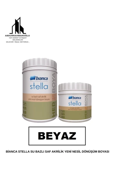 Bianca Stella Boya Yeni Nesil Yaşam Boyası Dolap-fayans-cam-plastik-ahşap 1 Lt Beyaz ürün görseli 1