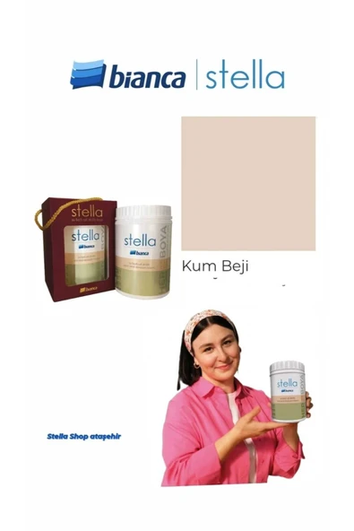 Bianca Stella Su Bazlı Saf Akrilik Boya 500ml - Kum Beji ürün görseli 1