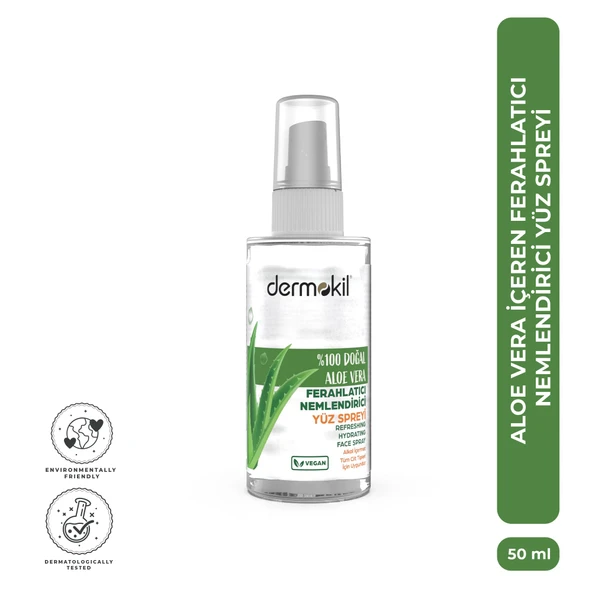 Dermokil Aloe Vera İçeren Ferahlatıcı Nemlendirici Yüz Spreyi 50 ml ürün görseli 1