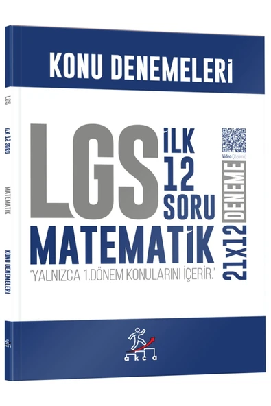 İbrahim Akca 8. Sınıf LGS Matematik 1. Dönem İlk 12 Soru Konu Denemeleri KR Akademi Yayınları ürün görseli 1