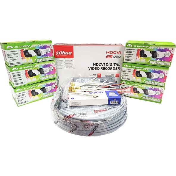 Dahua 6’lı Full HD Güvenlik Kamerası Seti Renkli Gece Görüşlü, SMD Plus Destekli ürün görseli 1