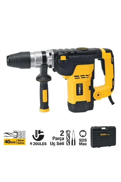 SGS5188 KIRICI DELİCİ MATKAP 1250 Watt 40MM 9KG 9 JOULES (SDS MAX) ürün görseli 1