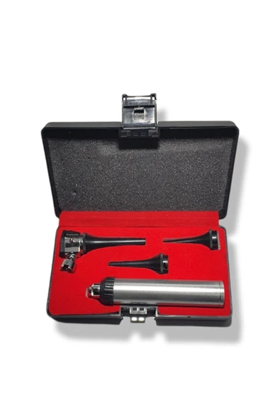 Veteriner Otoskop Seti Metal Handle Led Beyaz Işık ürün görseli 1