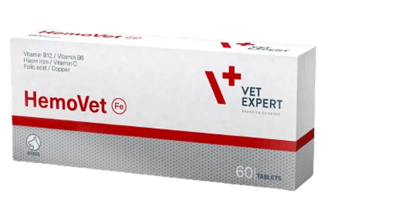 Vet Expert HemoVet 60 Tablet - Köpek Kansızlık ve Anemi Giderici Kan Yapıcı Destek (Heme Demir) ürün görseli 1