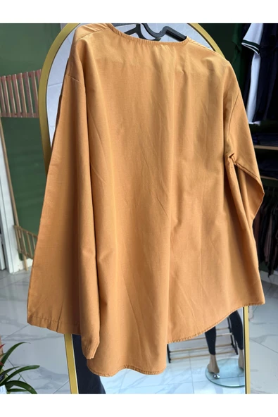 Leova Camel Önden Bağlamalı Kimono - Resim 4