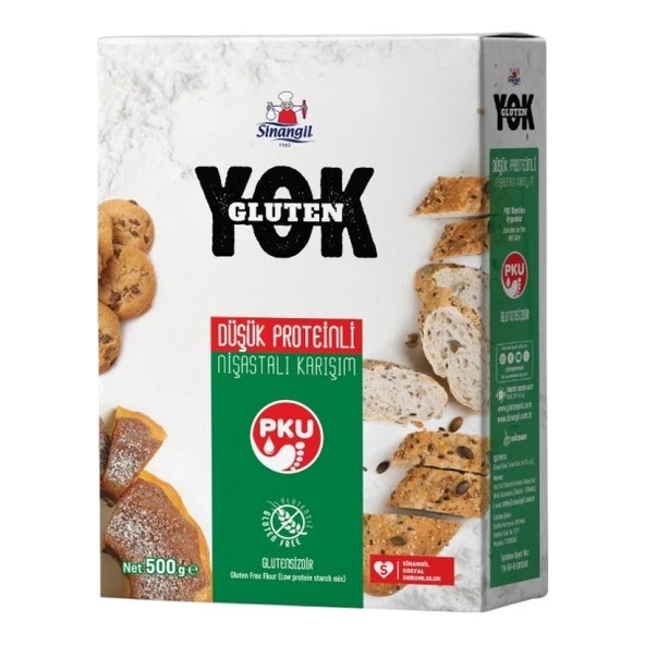 SİNANGİL YOK GLUTENSİZ DÜŞÜK PROTEİNLİNİŞASTALI KARIŞIM 500GR ürün görseli 1