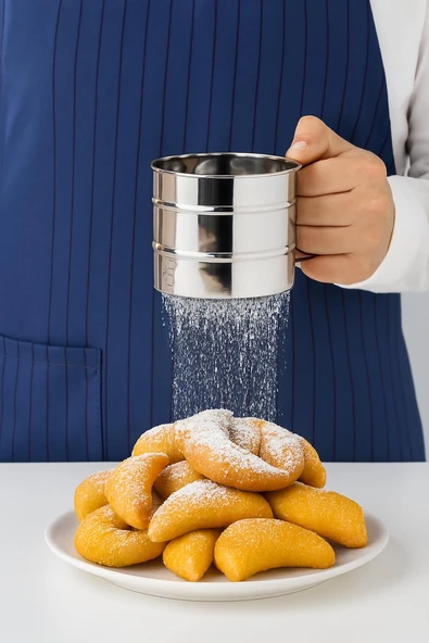 Metal Pratik Un Eleği - Lüx Paslanmaz Çelik Un Ve Şeker Eleği Elek,Pasta Malzemeleri ürün görseli 1
