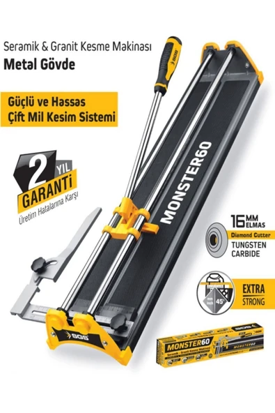 SGS MONSTER60 Profesyonel Fayans Granit Kesme Makinesi 60cm - Metal Gövde ürün görseli 1