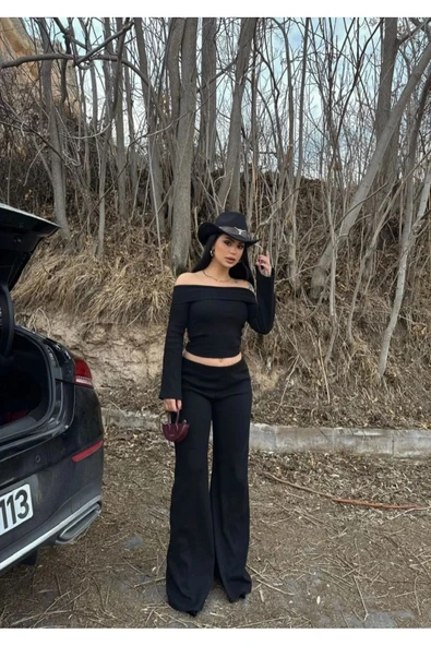 Madonna Yaka Crop Takım Kaşkorse Kumaş Standart Beden ürün görseli 1