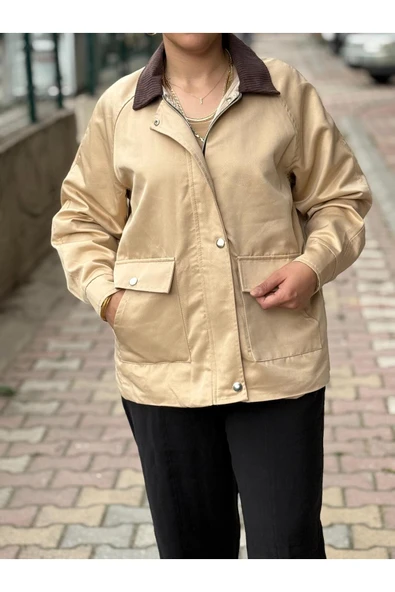 Leova Kadife Yakalı Cep Detaylı Ceket ürün görseli 1