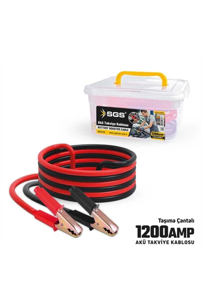 SGS2166 AKÜ TAKVİYE KABLOSU 1200 AMPER 2.3 MT KABLOLU ÇANTALI ürün görseli 1