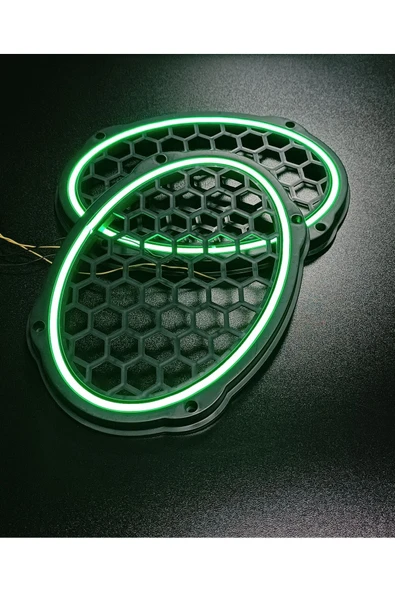 YEŞİL Neon Işıklı 6x9 Oval Hoparlör ve Midrange Kapağı 1takım (2adet) ürün görseli 1