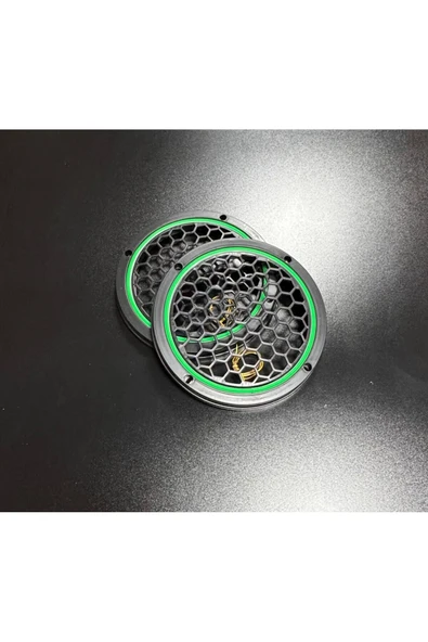 20cm Yeşil Neon Işıklı Hoparlör ve Midrange Kapağı 1Takım (2adet) Vidalanabilir ürün görseli 1