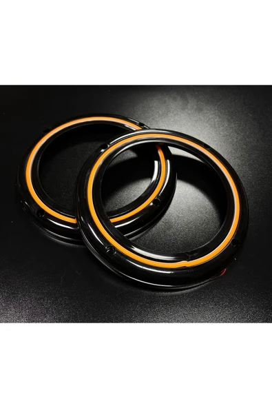 Peteksiz Turuncu neon Işıklı 20cm Midrange ve Hoparlör Kapağı 1takım 2adet Hoparlörünüz Görünür ürün görseli 1