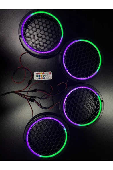 Piksel Neon Ledli 16cm Midrange Hoparlör Kapağı 4adet Kapak+Modül Soketli Tak Çıkart Kolay Montaj ürün görseli 1