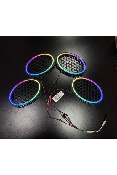 Piksel Neon Ledli Oval 6*9 Hoparlör Midrange Kapağı 4adet Kapak+Modül Soket Tak Çıkart Kolay Montaj ürün görseli 1