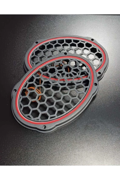 KIRMIZI Neon Işıklı 6x9 Oval Hoparlör ve Midrange Kapağı 1takım (2adet) ürün görseli 1