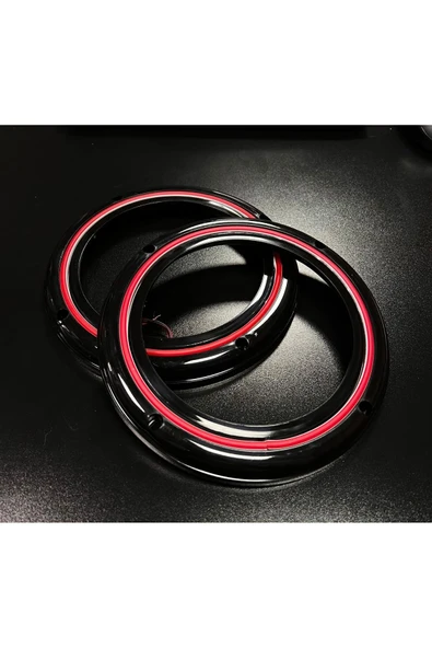 Peteksiz Kırmızı Neon Işıklı 20CM Midrange ve Hoparlör Kapağı 1takım 2adet Hoparlörünüz Görünür ürün görseli 1
