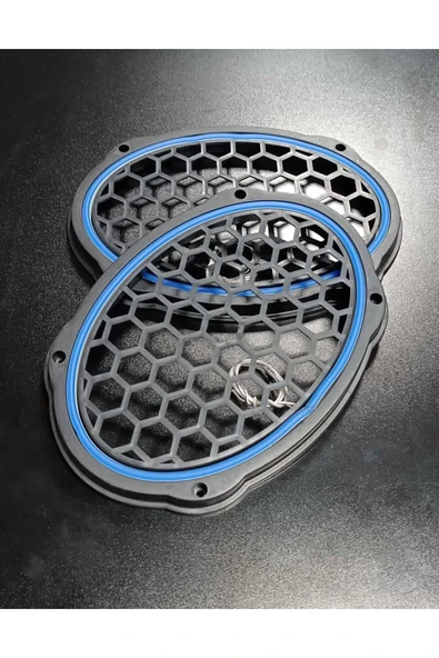 Oval 6X9 Mavi Neon Işıklı Hoparlör ve Midrange Kapağı Vidalanabilir 2 Adet ürün görseli 1