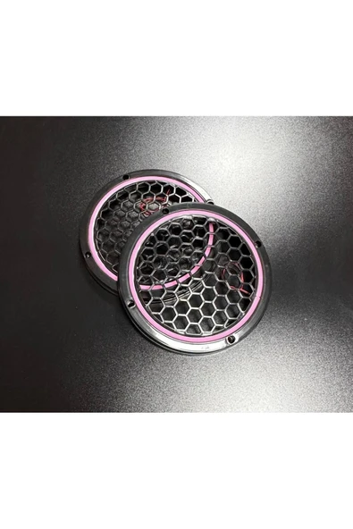 20cm Pembe Neon Işıklı Hoparlör ve Midrange Kapağı 1takım (2adet) Vidalanabilir ürün görseli 1