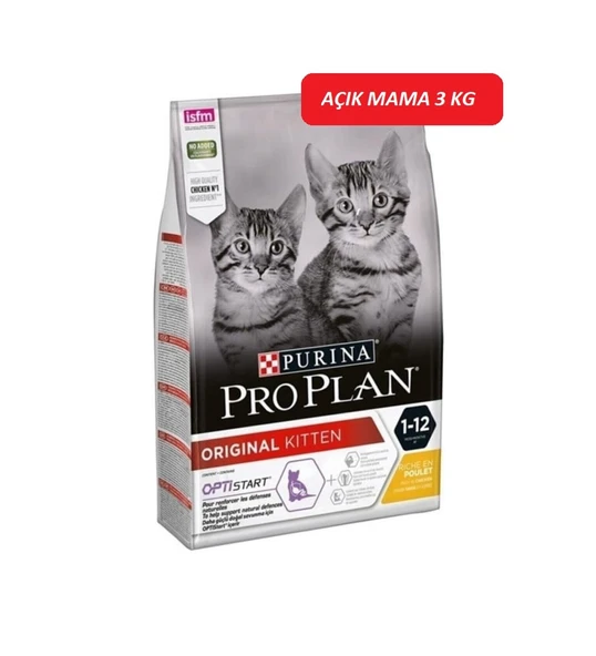 Pro Plan Kitten Tavuk ve Pirinçli Yavru Kedi Maması- 3kg Açık Mama ürün görseli 1