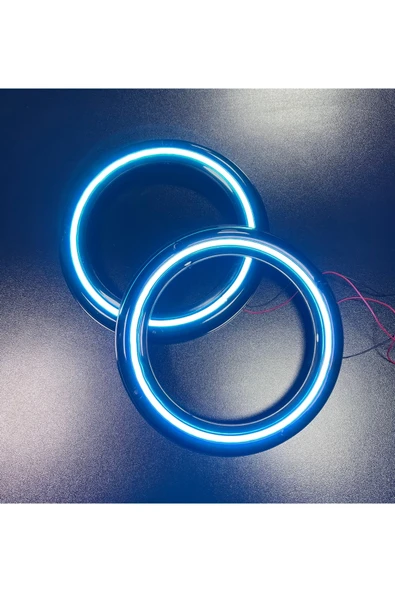 Peteksiz Buzmavi Neon Işıklı 20CM Midrange ve Hoparlör Kapağı 1takım 2adet Hoparlörünüz Görünür ürün görseli 1