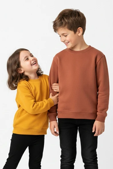2'li Basic Şardonlu Çocuk Sweatshirt - Resim 3