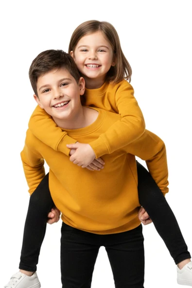 2'li Basic Şardonlu Çocuk Sweatshirt - Resim 5